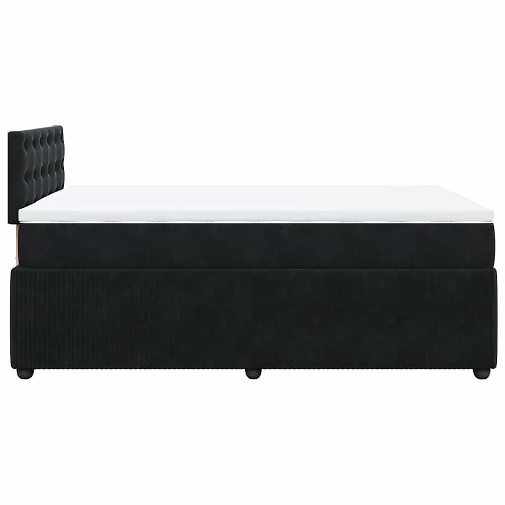 vidaXL Κρεβάτι Boxspring με Στρώμα Μαύρο 120 x 200 εκ. Βελούδινο