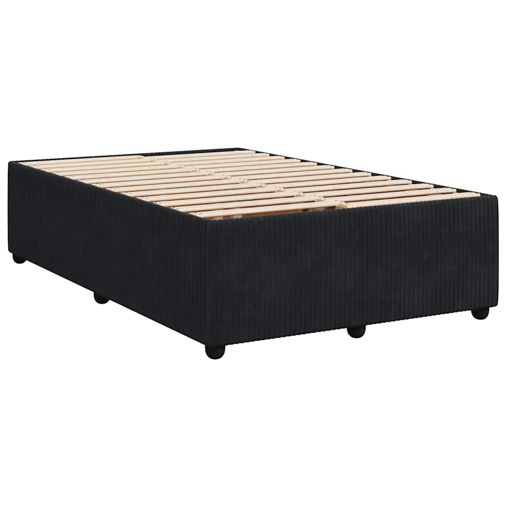 vidaXL Κρεβάτι Boxspring με Στρώμα Μαύρο 120 x 200 εκ. Βελούδινο