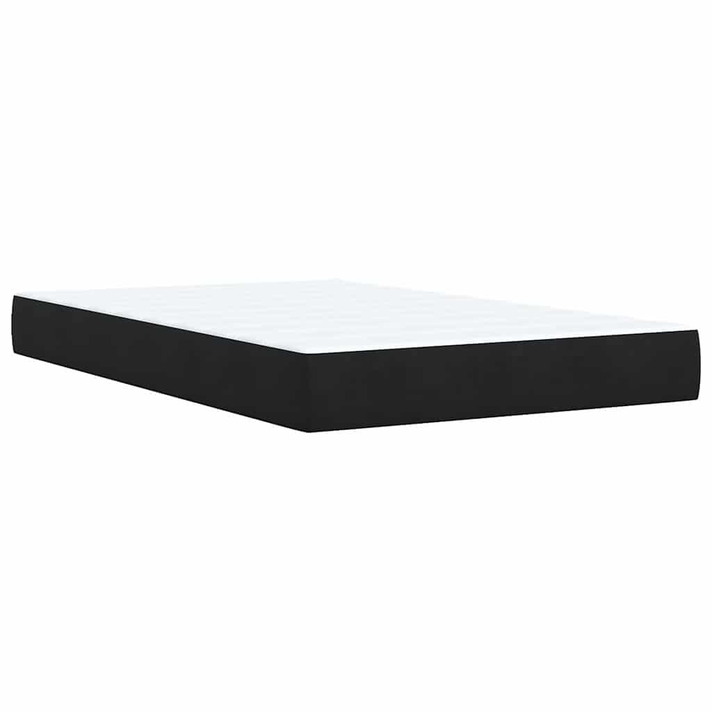 vidaXL Κρεβάτι Boxspring με Στρώμα Μαύρο 120 x 200 εκ. Βελούδινο