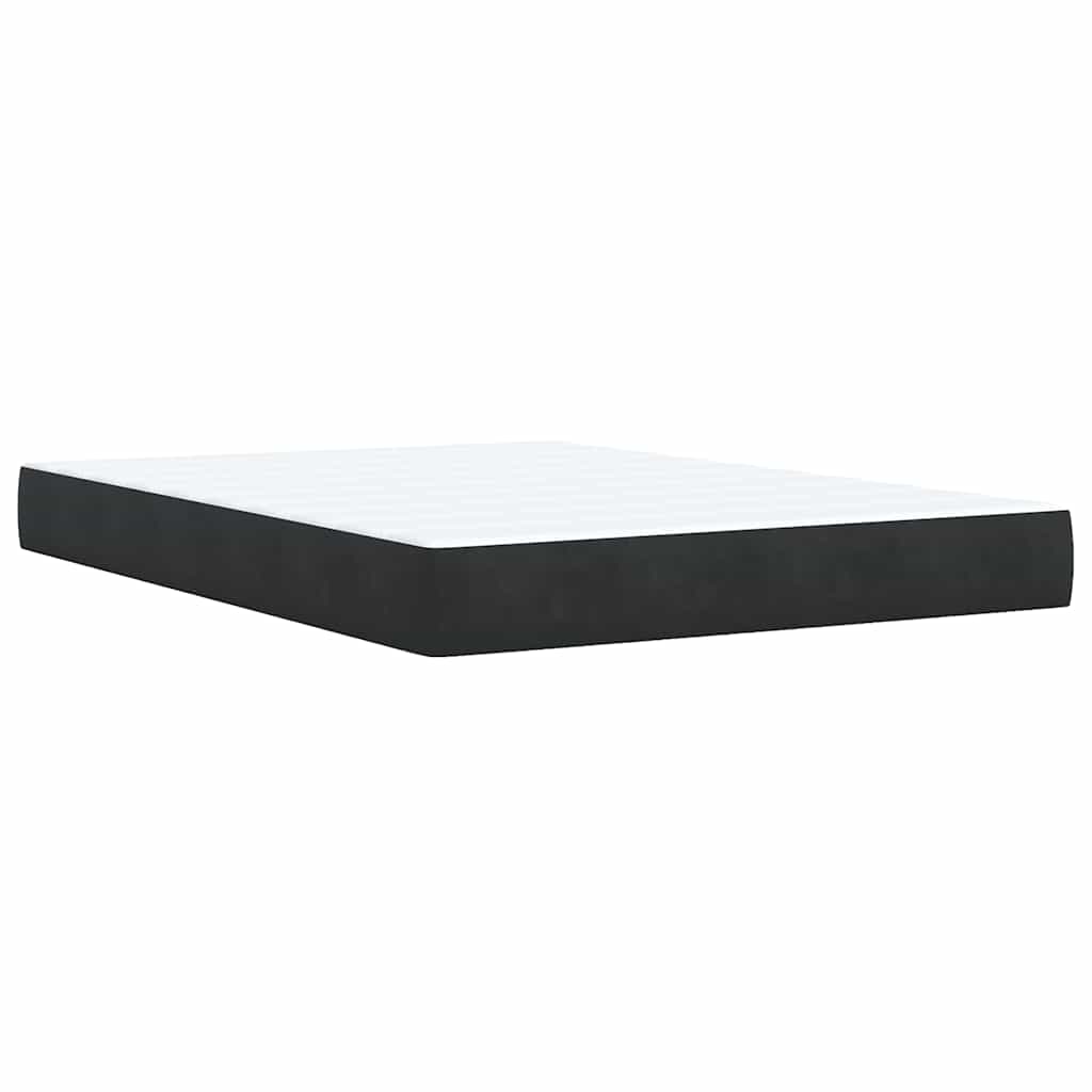 vidaXL Κρεβάτι Boxspring με Στρώμα Μαύρο 140x190 εκ. Βελούδινο
