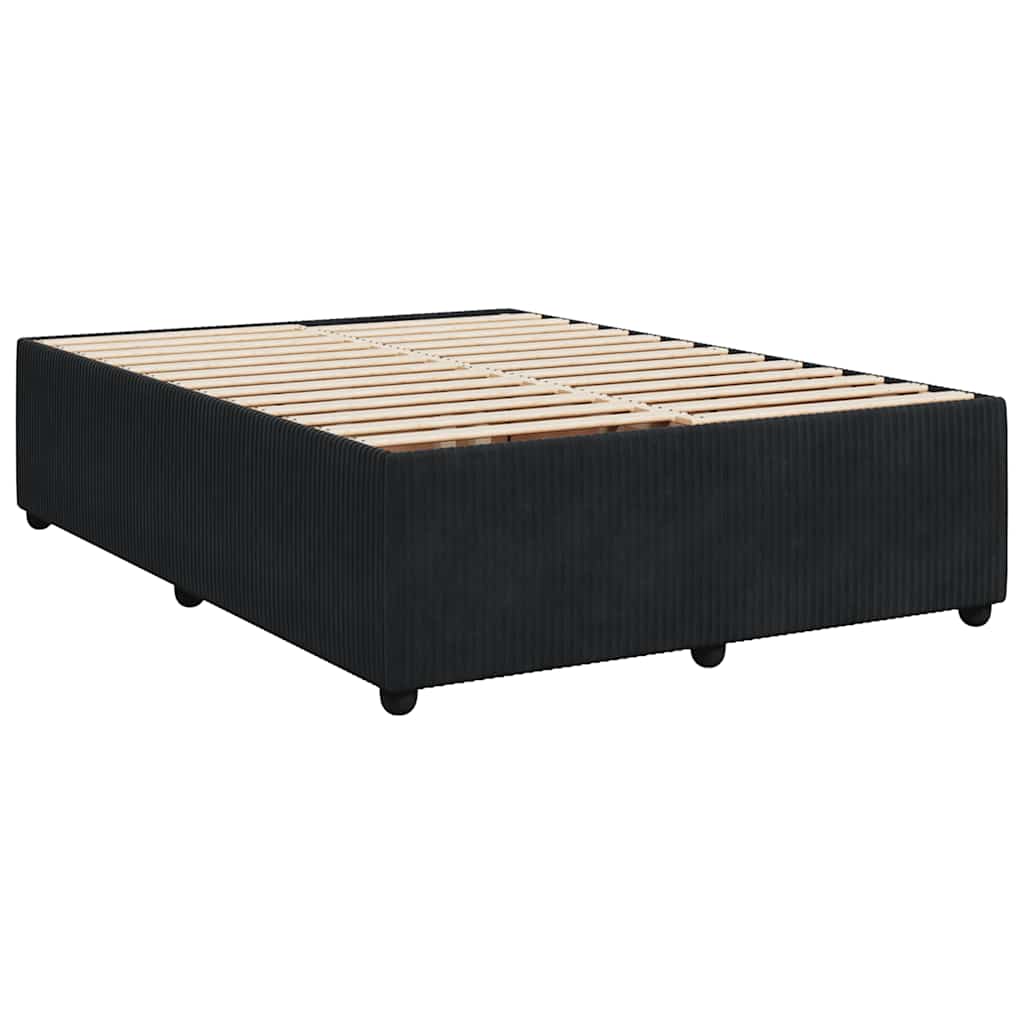 vidaXL Κρεβάτι Boxspring με Στρώμα Μαύρο 140x200 εκ. Βελούδινο