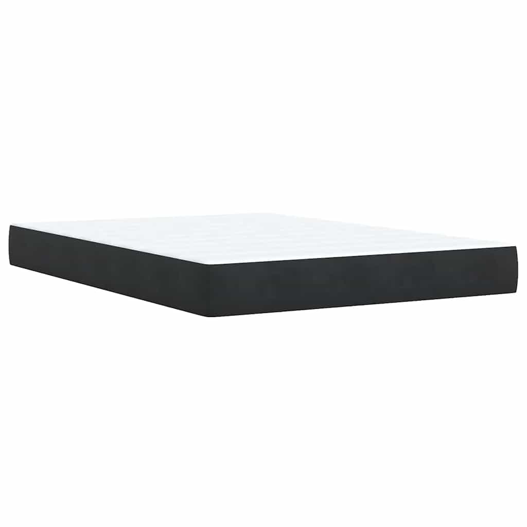 vidaXL Κρεβάτι Boxspring με Στρώμα Μαύρο 140x200 εκ. Βελούδινο