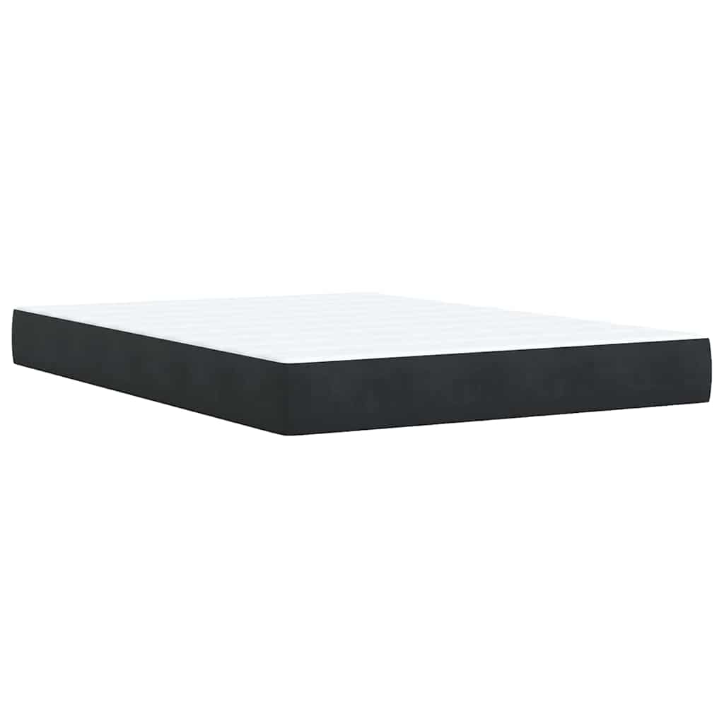 vidaXL Κρεβάτι Boxspring με Στρώμα Μαύρο 160x200 εκ. Βελούδινο