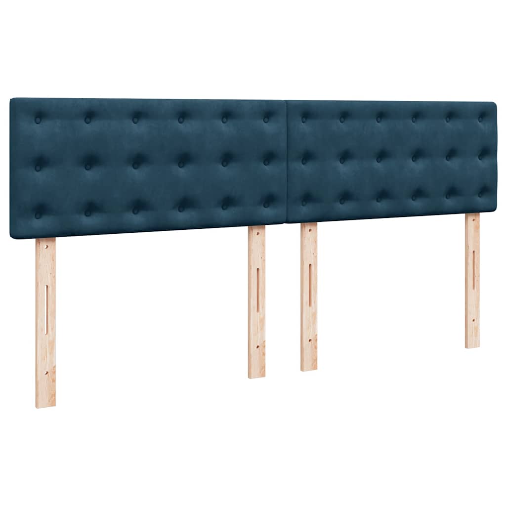 vidaXL Κρεβάτι Boxspring με Στρώμα Μπλε 180x200 εκ. Βελούδινο