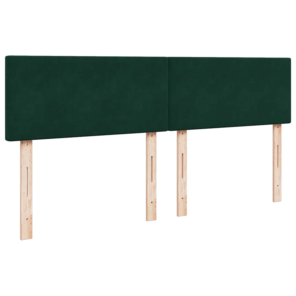 vidaXL Κρεβάτι Boxspring με Στρώμα Σκούρο Πράσινο 200x200εκ. Βελούδινο