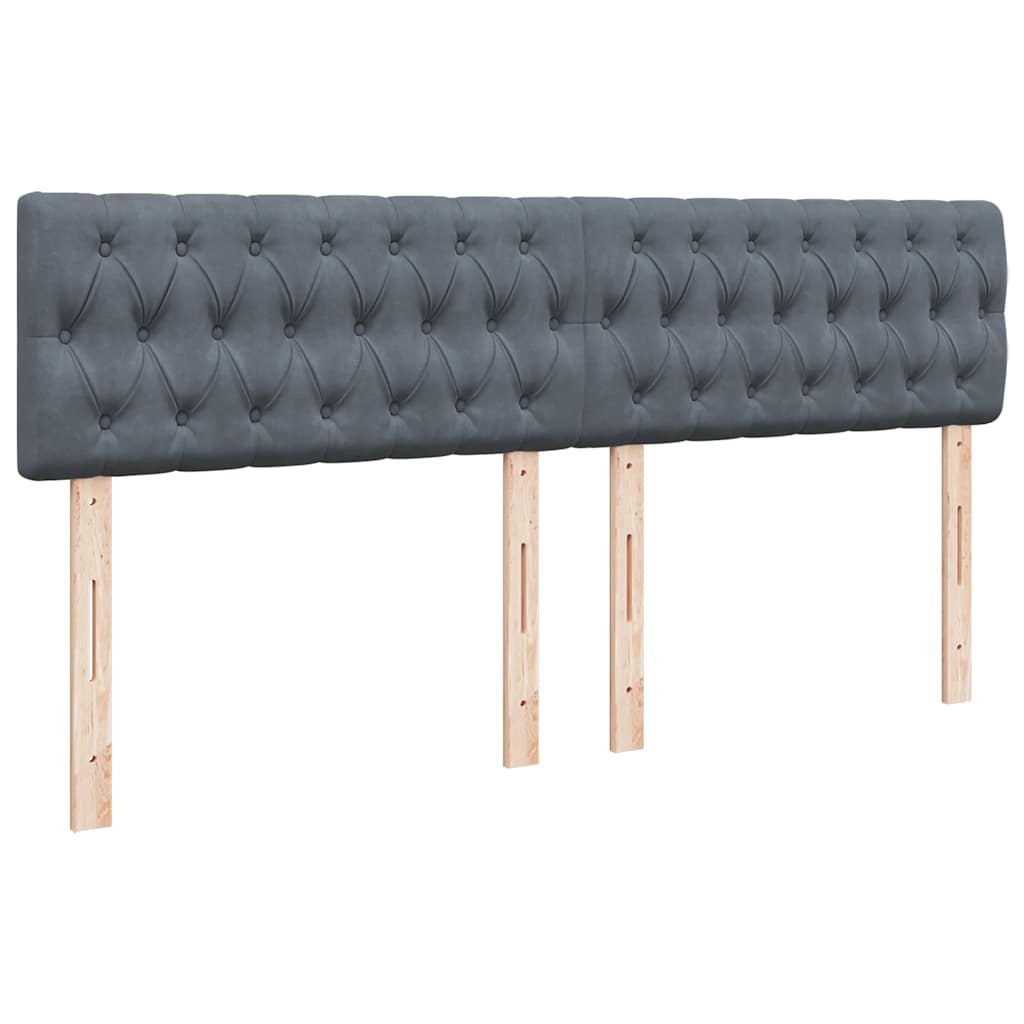 vidaXL Κρεβάτι Boxspring με Στρώμα Σκούρο Γκρι 200x200 εκ. Βελούδινο
