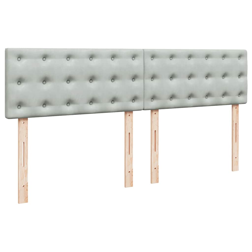 vidaXL Κρεβάτι Boxspring με Στρώμα Ανοιχτό Γκρι 200x200 εκ. Βελούδινο