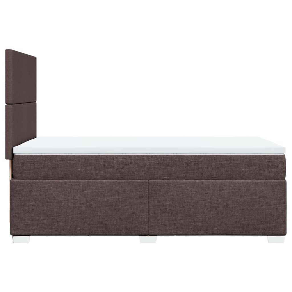 vidaXL Κρεβάτι Boxspring με Στρώμα Σκούρο Καφέ 80x200 εκ. Υφασμάτινο