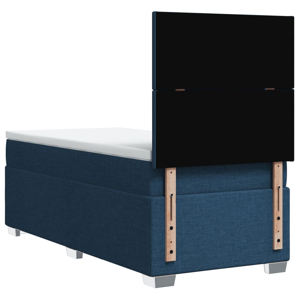vidaXL Κρεβάτι Boxspring με Στρώμα Μπλε 80x200 εκ. Υφασμάτινο