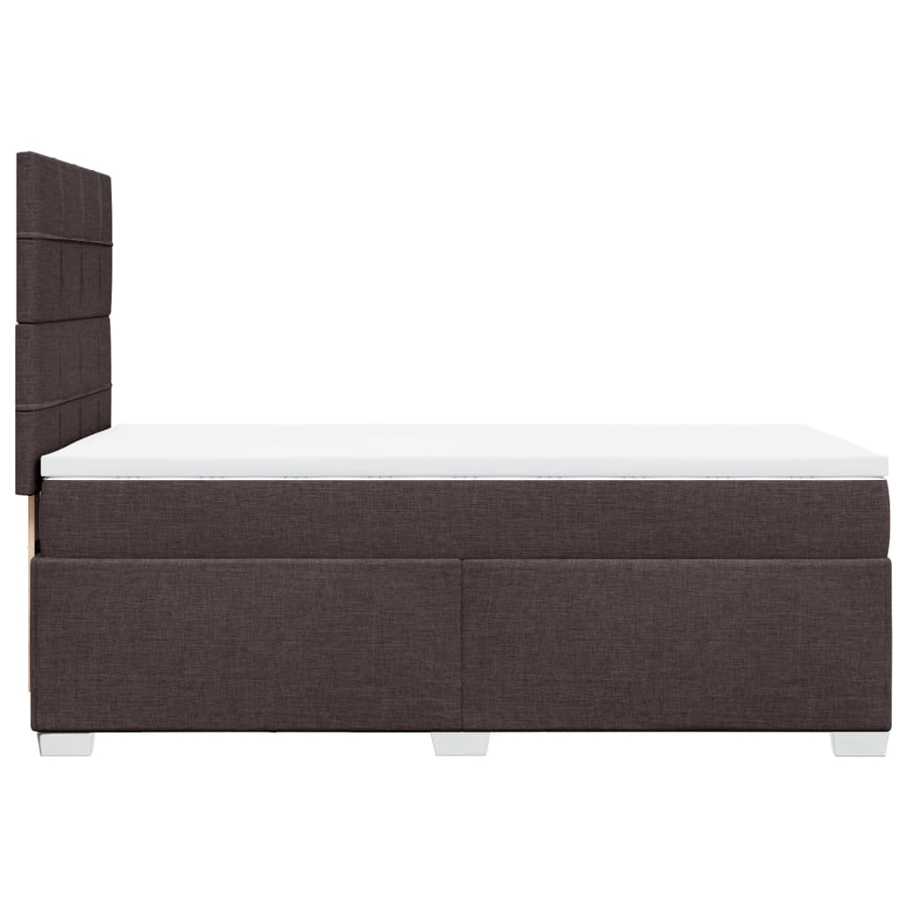 vidaXL Κρεβάτι Boxspring με Στρώμα Σκούρο Καφέ 80x200 εκ. Υφασμάτινο