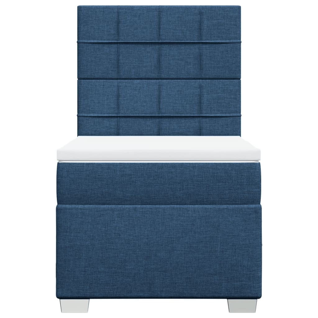 vidaXL Κρεβάτι Boxspring με Στρώμα Μπλε 80x200 εκ. Υφασμάτινο