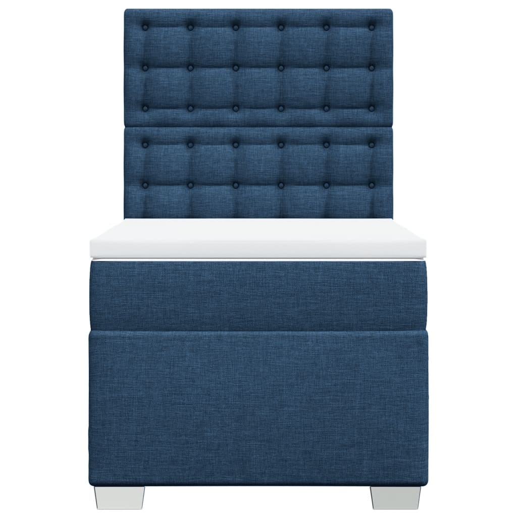 vidaXL Κρεβάτι Boxspring με Στρώμα Μπλε 80x200 εκ. Υφασμάτινο