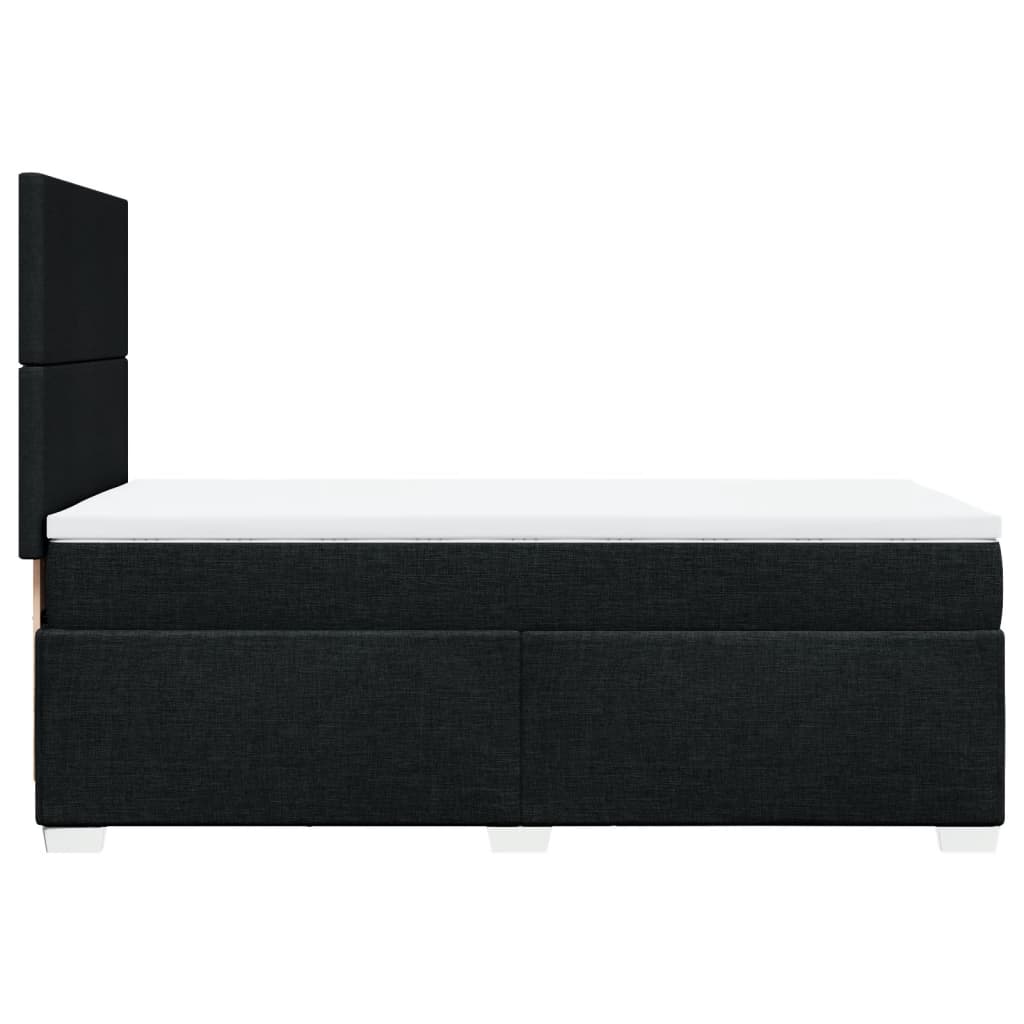 vidaXL Κρεβάτι Boxspring με Στρώμα Μαύρο 90x190 εκ.Υφασμάτινο