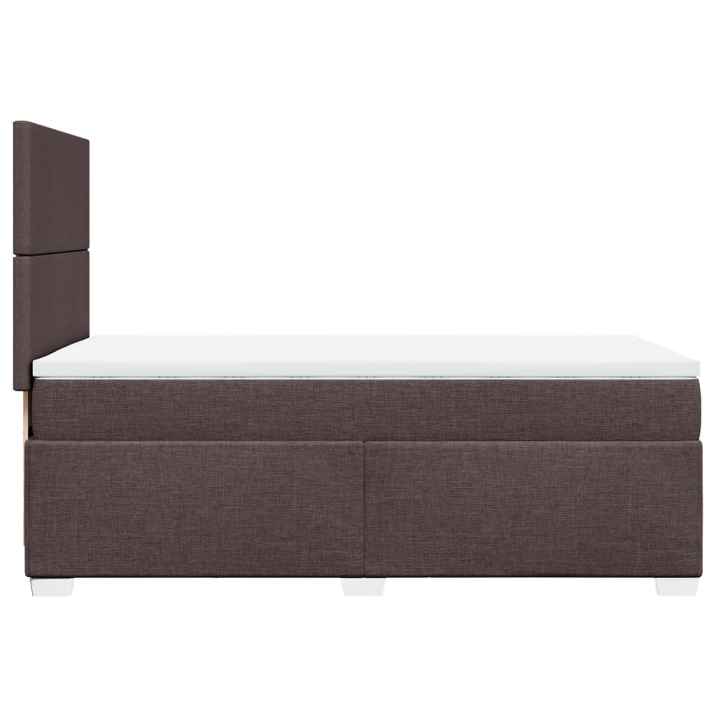 vidaXL Κρεβάτι Boxspring με Στρώμα Σκούρο Καφέ 90x190 εκ. Υφασμάτινο