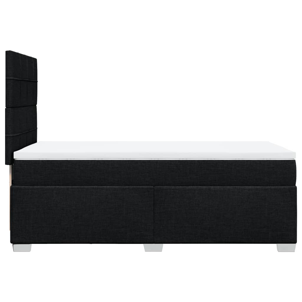 vidaXL Κρεβάτι Boxspring με Στρώμα Μαύρο 90x190 εκ.Υφασμάτινο