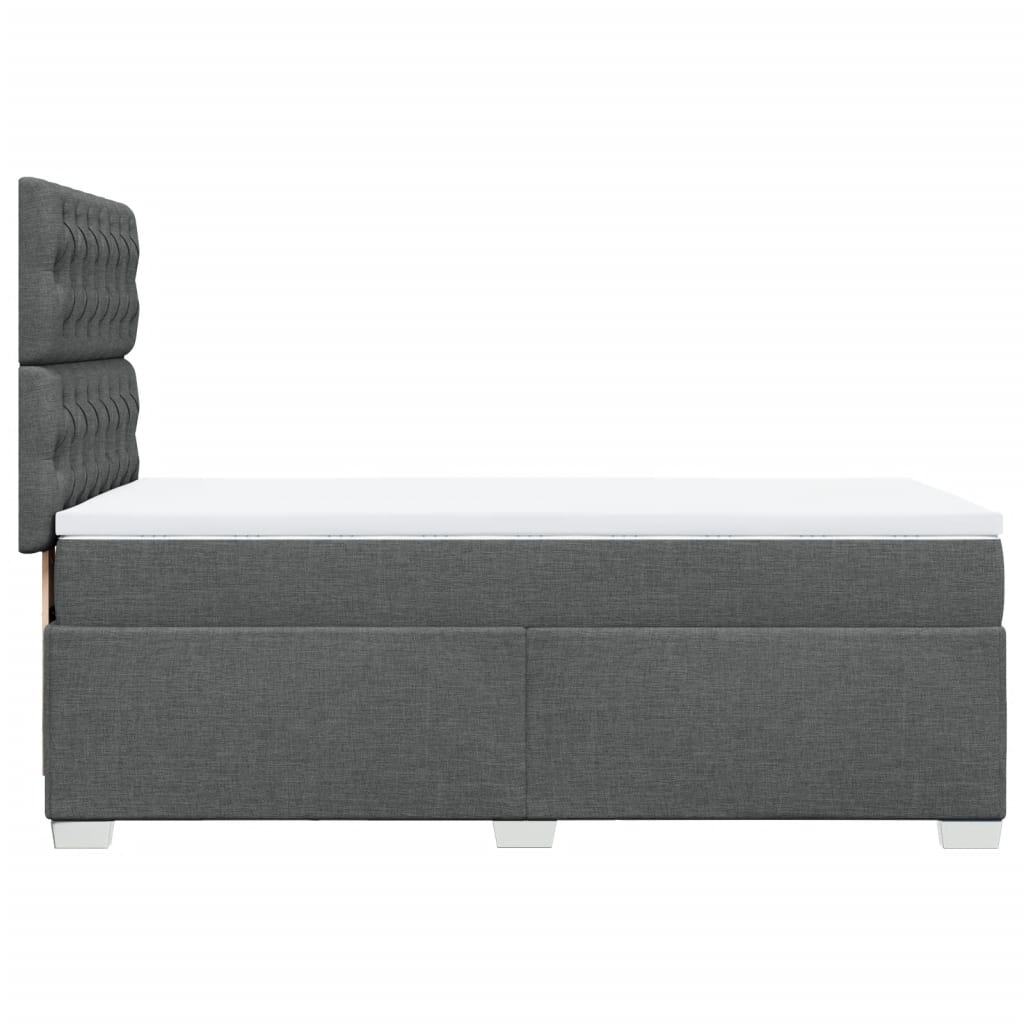 vidaXL Κρεβάτι Boxspring με Στρώμα Σκούρο Γκρι 90x190 εκ. Υφασμάτινο