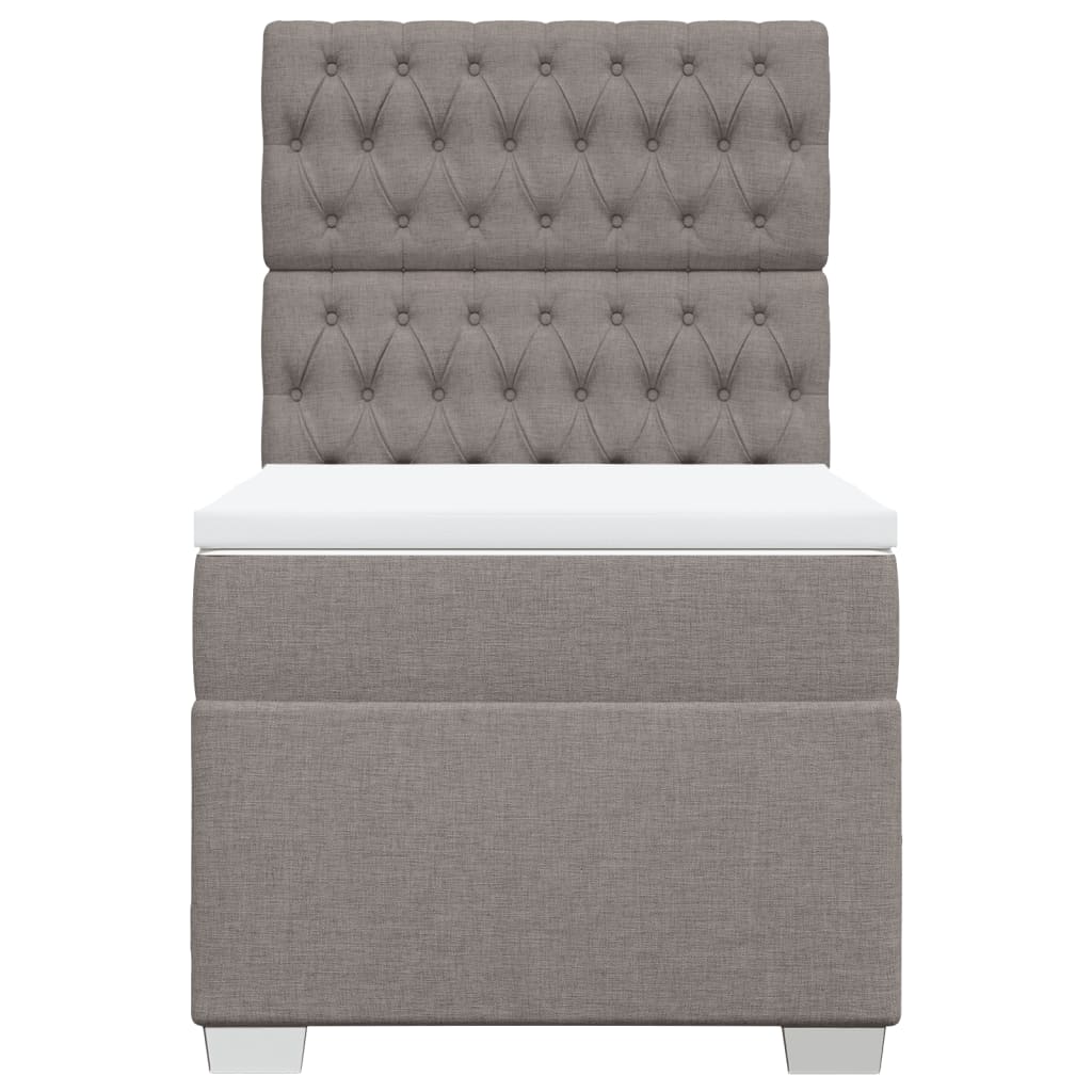 vidaXL Κρεβάτι Boxspring με Στρώμα Taupe 90x190 εκ.Υφασμάτινο