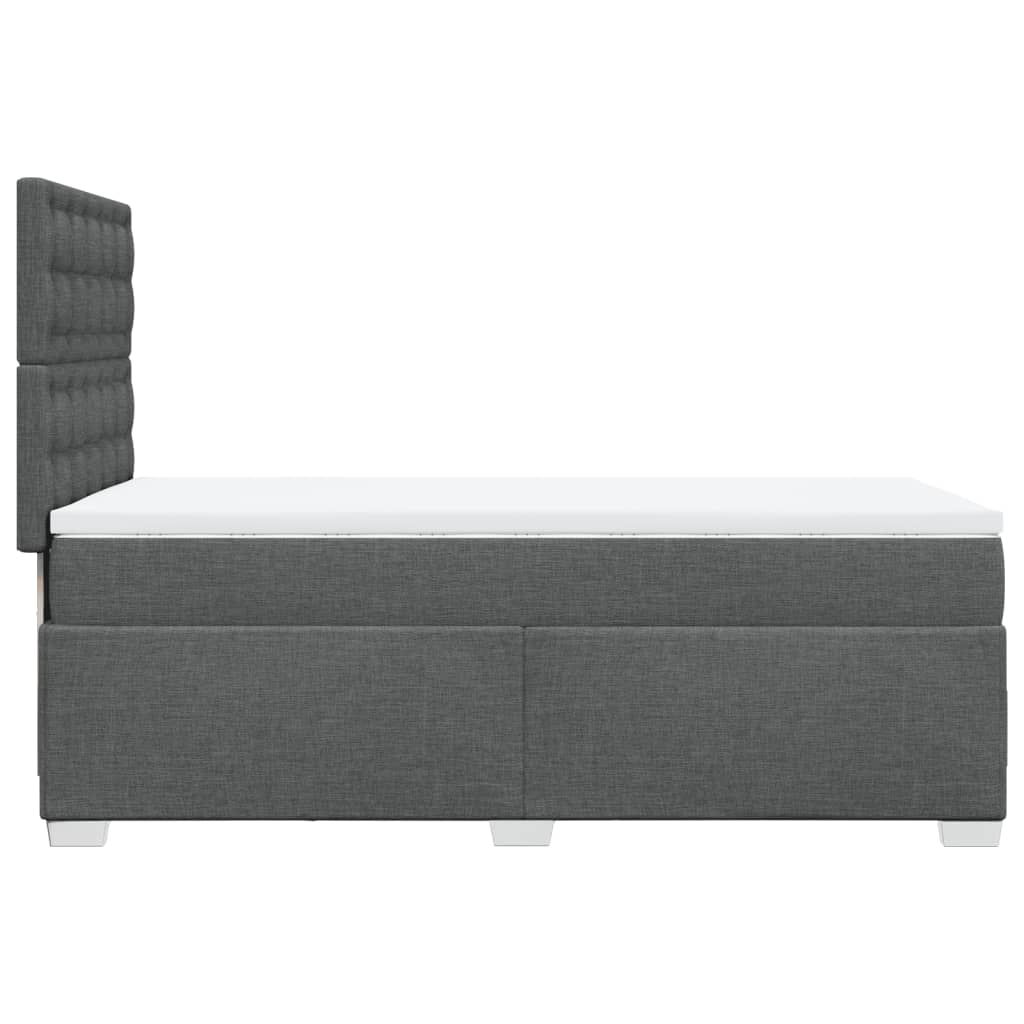 vidaXL Κρεβάτι Boxspring με Στρώμα Σκούρο Γκρι 90x190 εκ. Υφασμάτινο