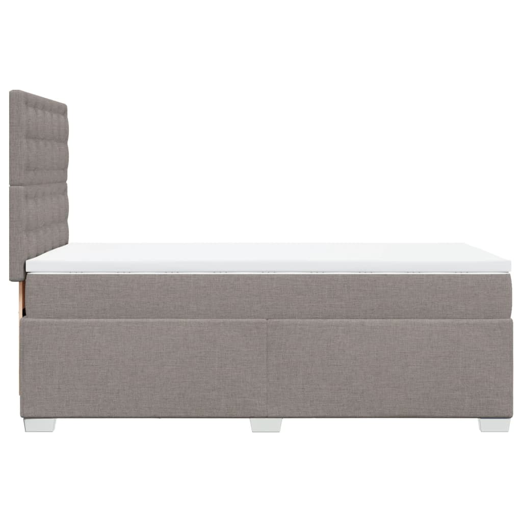 vidaXL Κρεβάτι Boxspring με Στρώμα Taupe 90x190 εκ.Υφασμάτινο