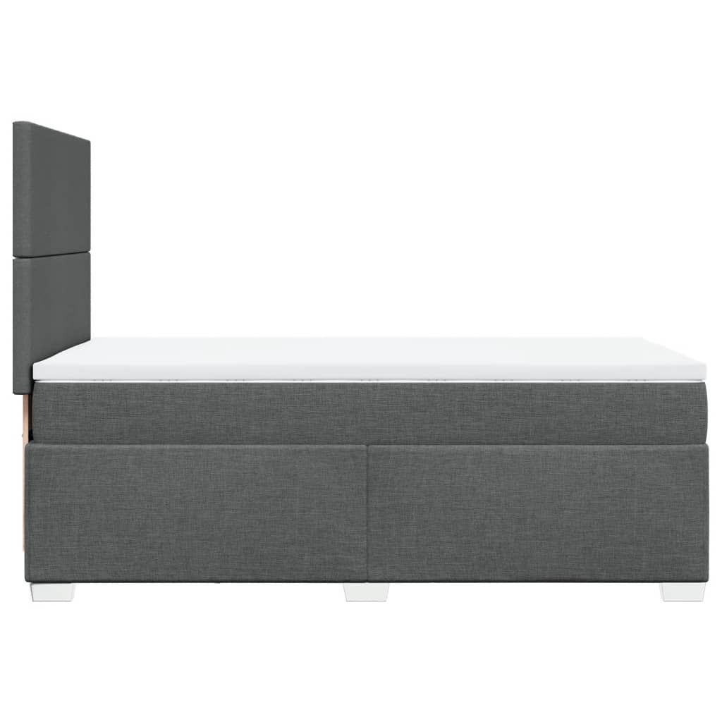 vidaXL Κρεβάτι Boxspring με Στρώμα Σκούρο Γκρι 90x200 εκ. Υφασμάτινο