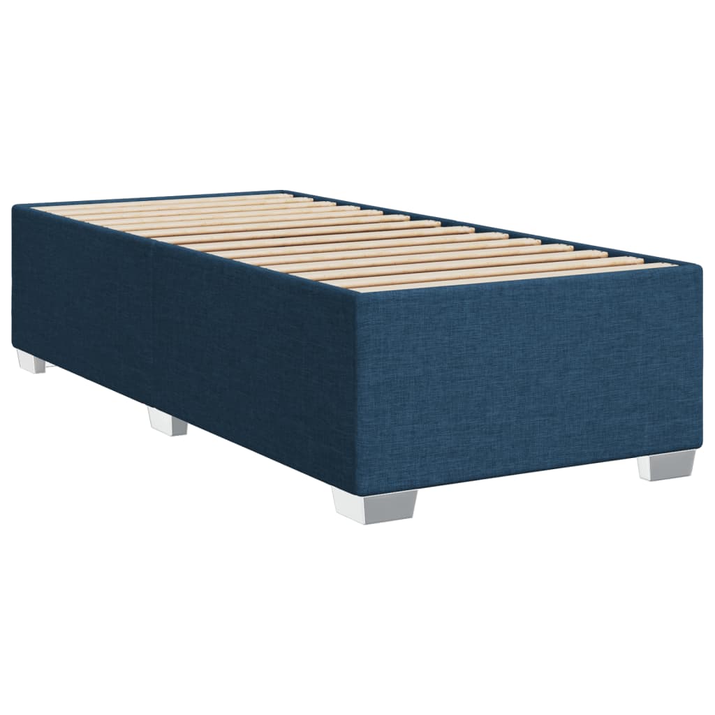 vidaXL Κρεβάτι Boxspring με Στρώμα Μπλε 90x200 εκ.Υφασμάτινο