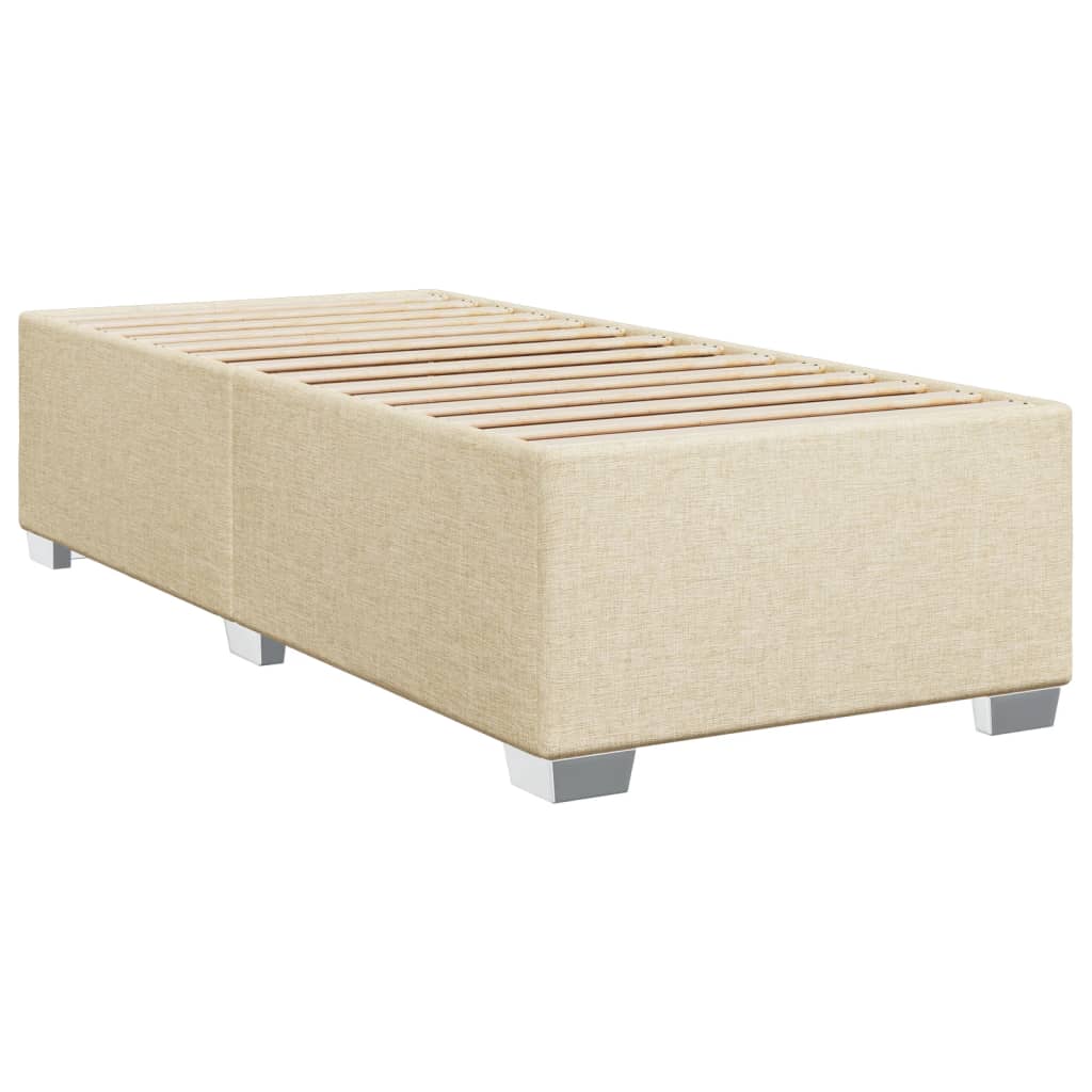 vidaXL Κρεβάτι Boxspring με Στρώμα Κρεμ 90x200 εκ.Υφασμάτινο