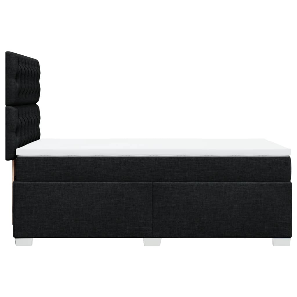 vidaXL Κρεβάτι Boxspring με Στρώμα Μαύρο 90x200 εκ. Υφασμάτινο