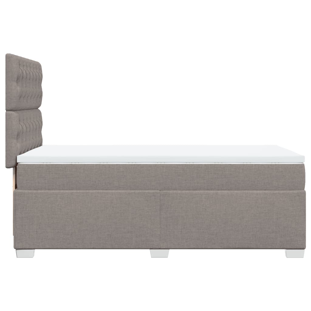 vidaXL Κρεβάτι Boxspring με Στρώμα Taupe 90x200 εκ. Υφασμάτινο