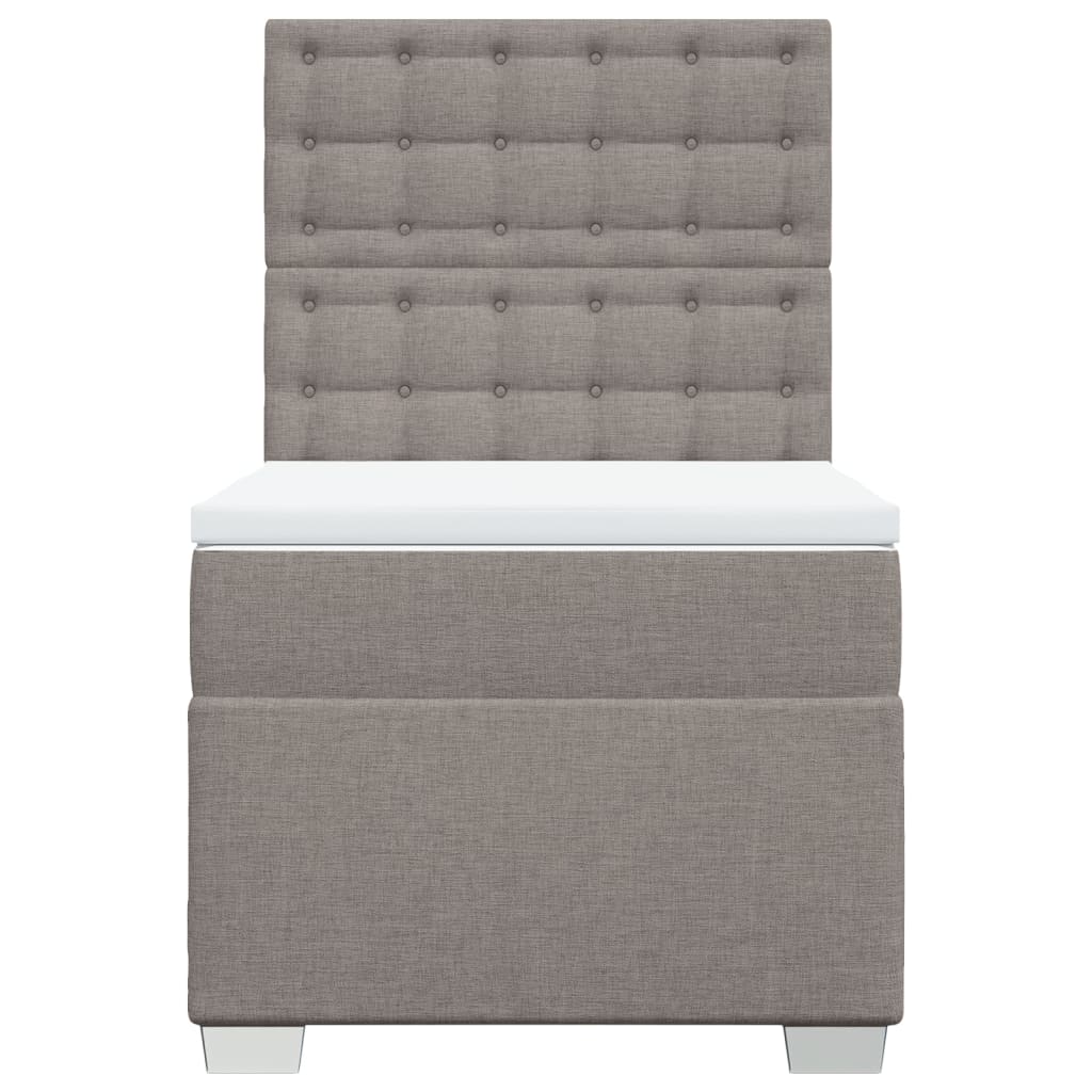 vidaXL Κρεβάτι Boxspring με Στρώμα Taupe 90x200 εκ. Υφασμάτινο