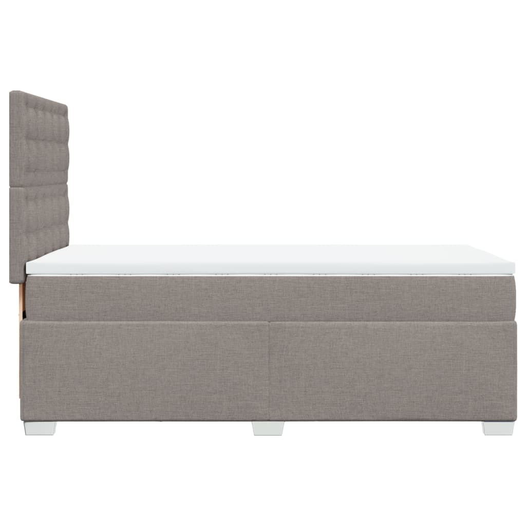 vidaXL Κρεβάτι Boxspring με Στρώμα Taupe 90x200 εκ. Υφασμάτινο