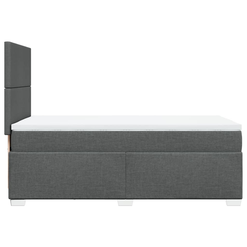 vidaXL Κρεβάτι Boxspring με Στρώμα Σκούρο Γκρι 100x200 εκ. Υφασμάτινο
