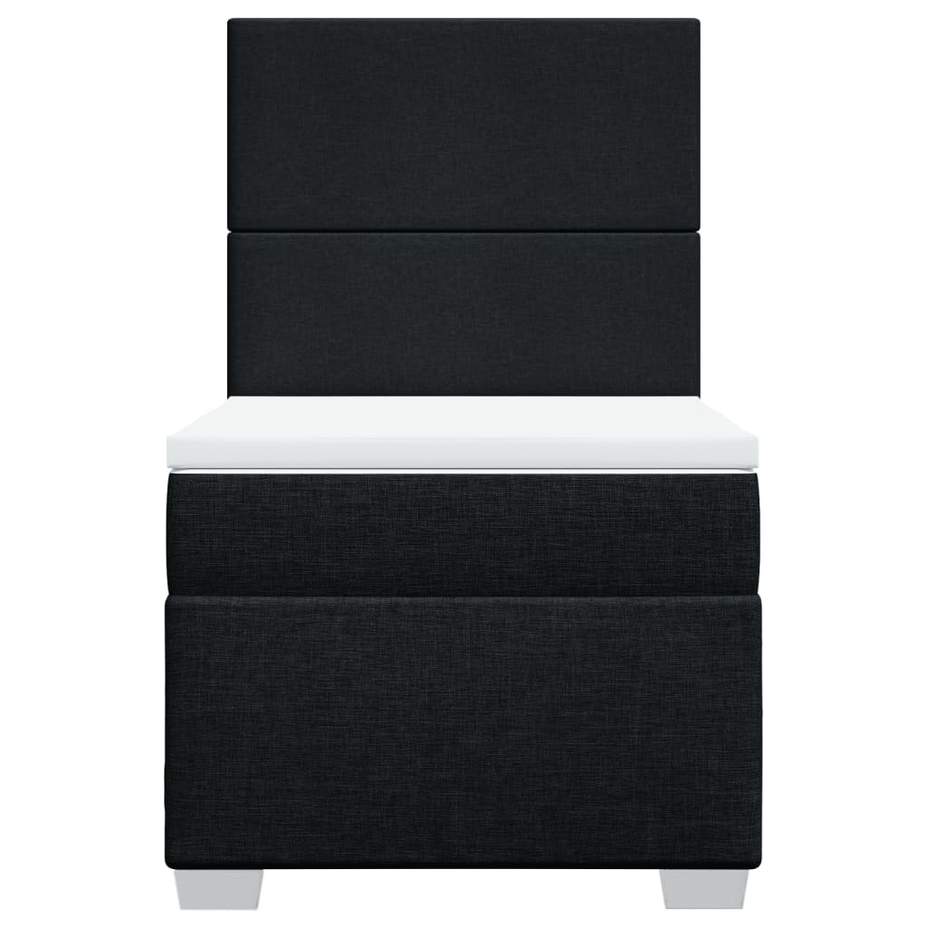 vidaXL Κρεβάτι Boxspring με Στρώμα Μαύρο 100 x 200 εκ. Υφασμάτινο