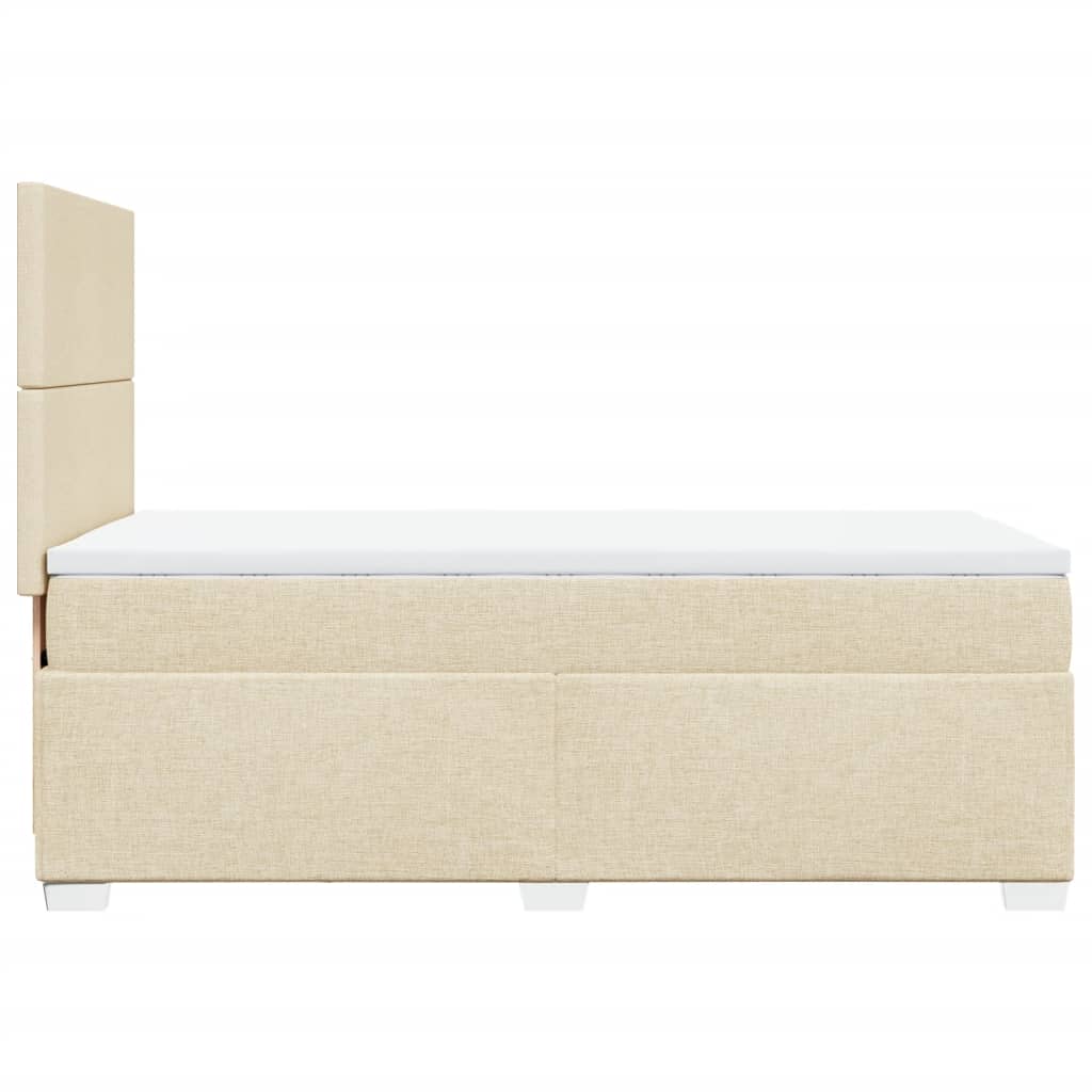 vidaXL Κρεβάτι Boxspring με Στρώμα Κρεμ 100 x 200 εκ. Υφασμάτινο
