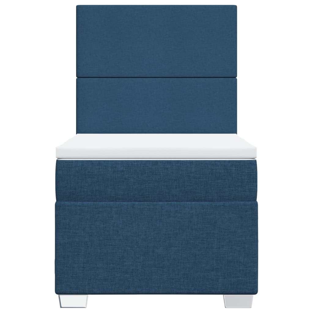 vidaXL Κρεβάτι Boxspring με Στρώμα Μπλε 100 x 200 εκ. Υφασμάτινο