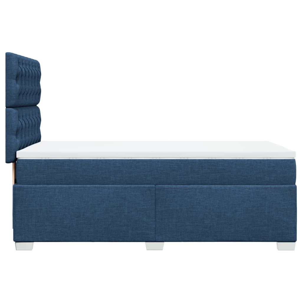 vidaXL Κρεβάτι Boxspring με Στρώμα Μπλε 100 x 200 εκ. Υφασμάτινο
