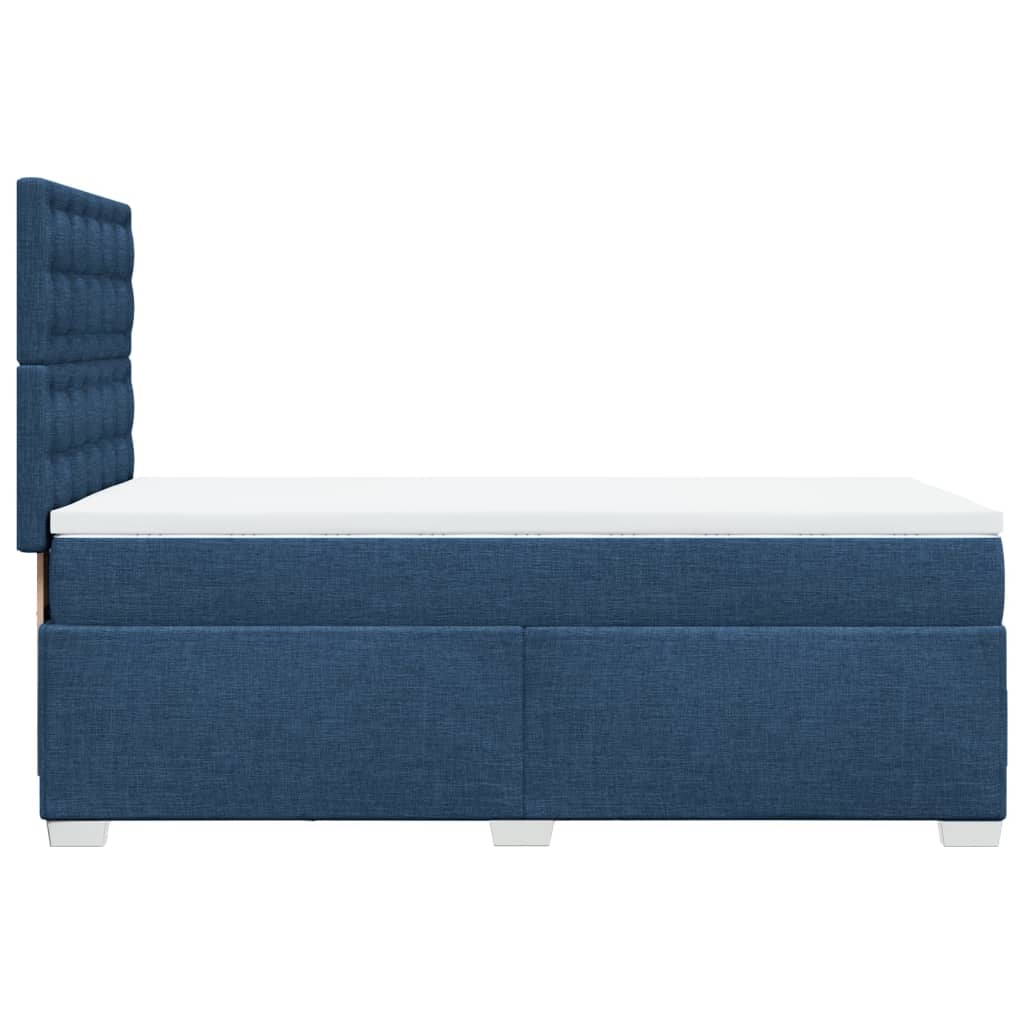 vidaXL Κρεβάτι Boxspring με Στρώμα Μπλε 100 x 200 εκ. Υφασμάτινο