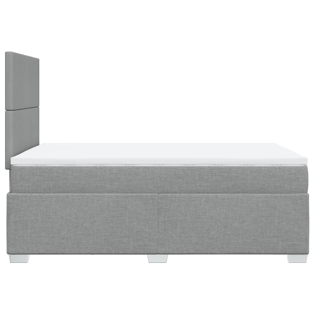 vidaXL Κρεβάτι Boxspring με Στρώμα Ανοιχτό Γκρι 120x190 εκ. Υφασμάτινο