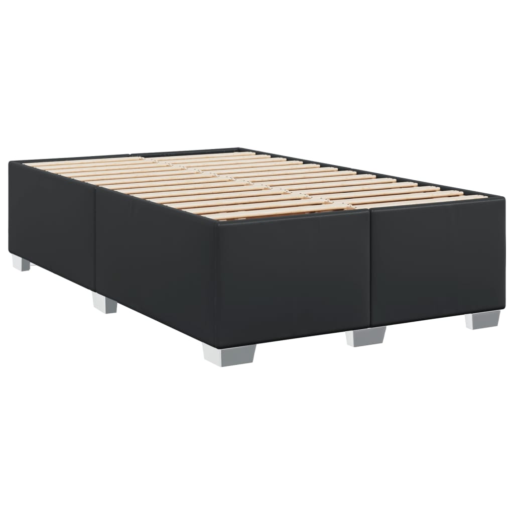 vidaXL Κρεβάτι Boxspring με Στρώμα Μαύρο 120x190 εκ. Υφασμάτινο