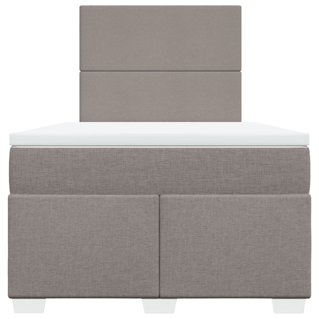 vidaXL Κρεβάτι Boxspring με Στρώμα Taupe 120x190 εκ. Υφασμάτινο