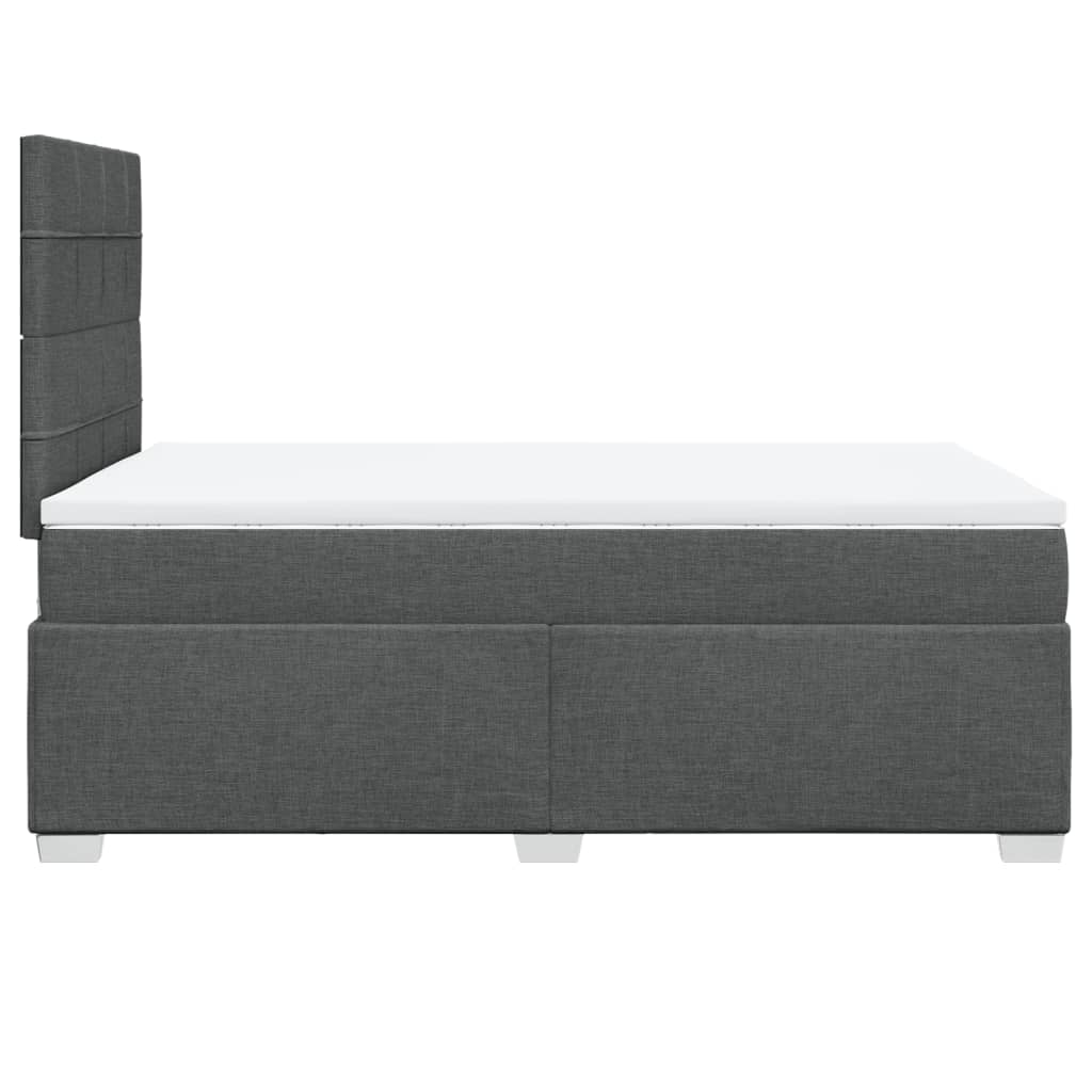 vidaXL Κρεβάτι Boxspring με Στρώμα Σκούρο Γκρι 120x190 εκ Υφασμάτινο