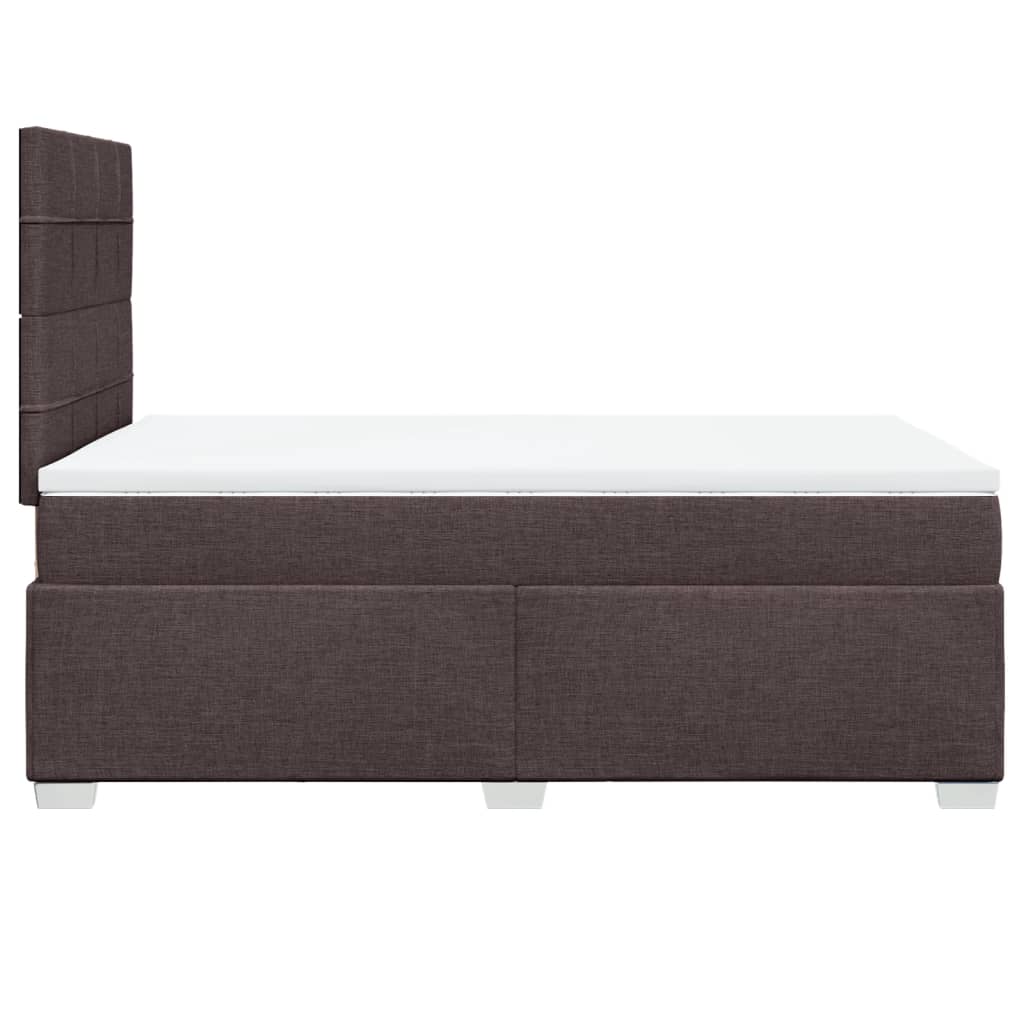 vidaXL Κρεβάτι Boxspring με Στρώμα Σκούρο Καφέ 120x190 εκ Υφασμάτινο