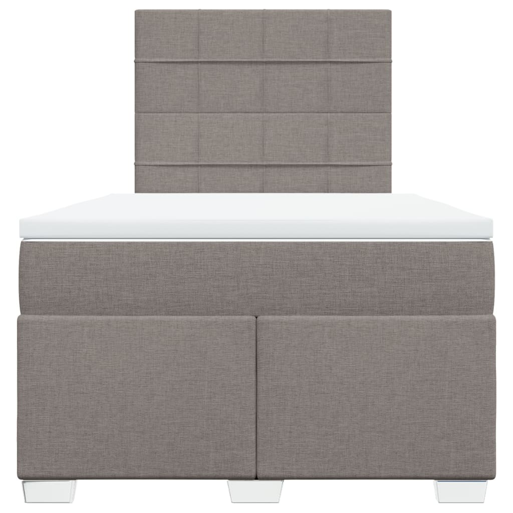 vidaXL Κρεβάτι Boxspring με Στρώμα Taupe 120x190 εκ. Υφασμάτινο