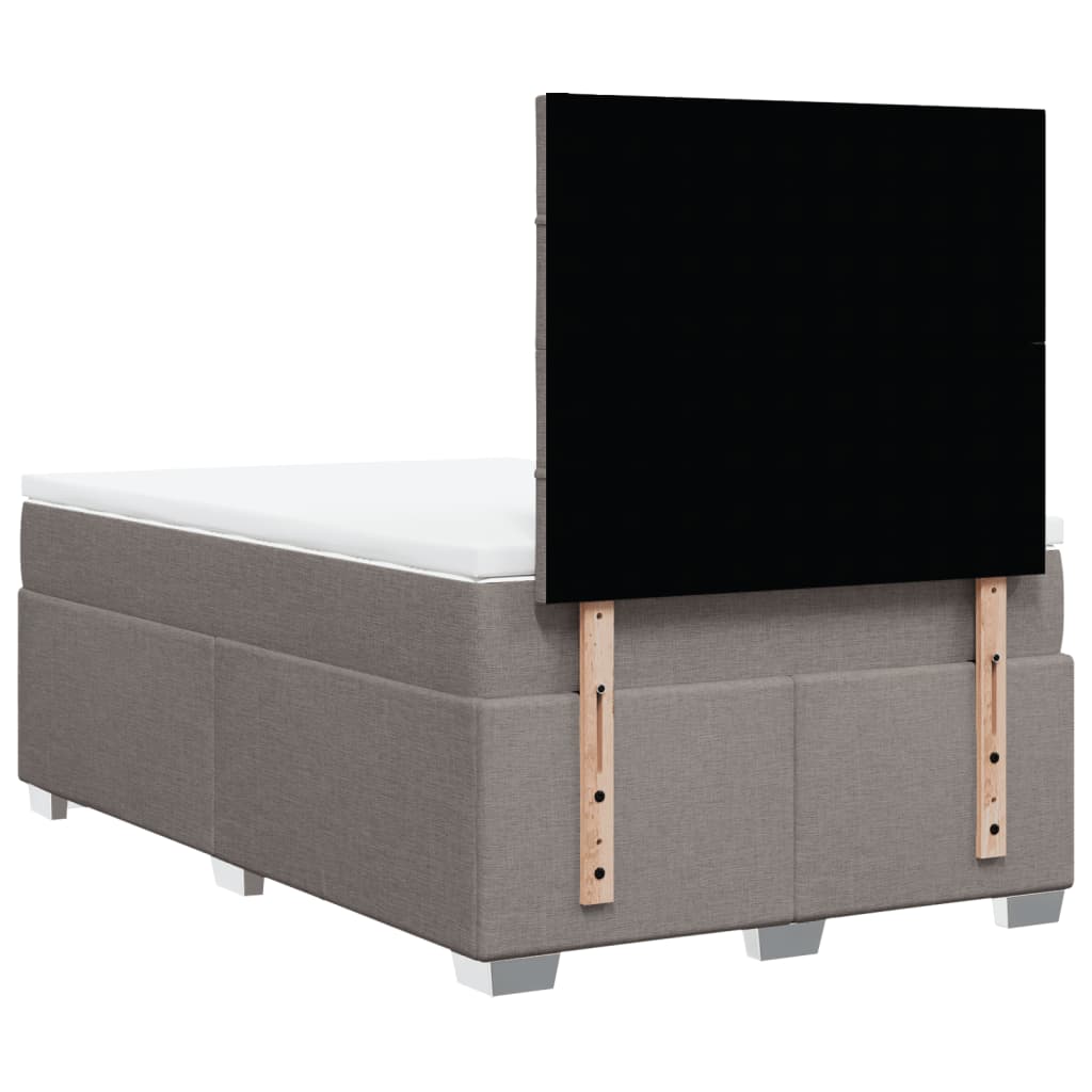 vidaXL Κρεβάτι Boxspring με Στρώμα Taupe 120x190 εκ. Υφασμάτινο