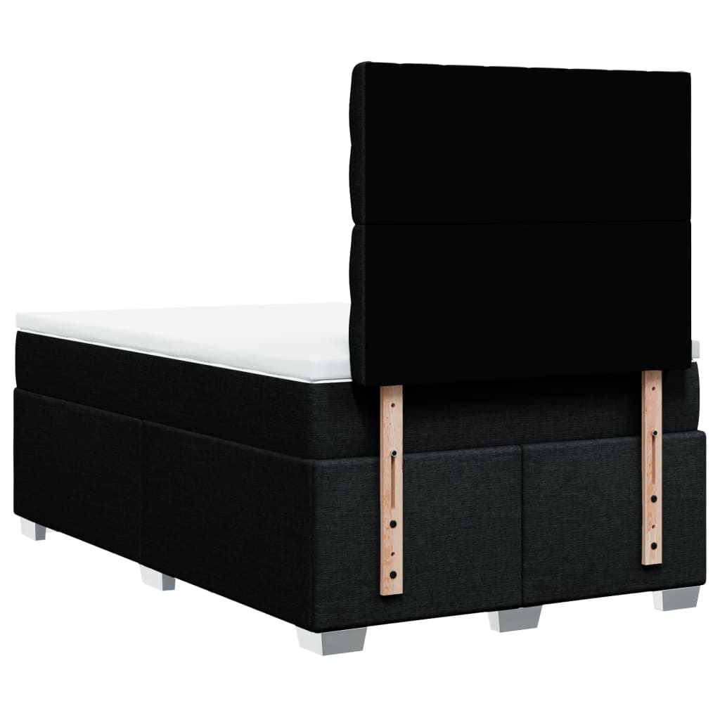 vidaXL Κρεβάτι Boxspring με Στρώμα Μαύρο 120x190 εκ. Υφασμάτινο