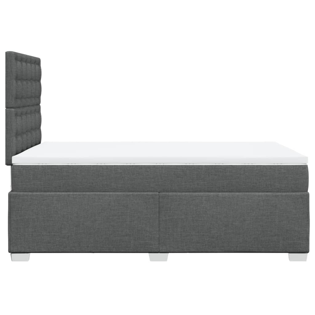 vidaXL Κρεβάτι Boxspring με Στρώμα Σκούρο Γκρι 120x190 εκ Υφασμάτινο