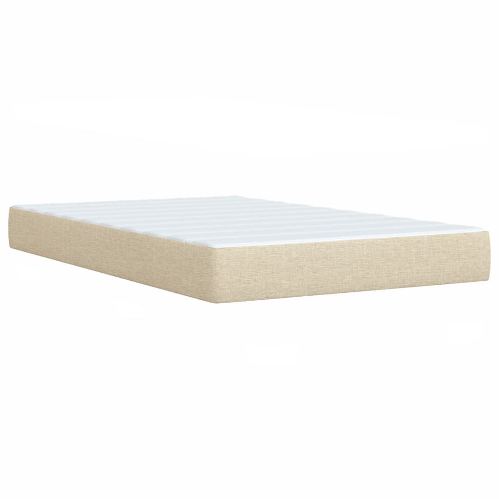 vidaXL Κρεβάτι Boxspring με Στρώμα Κρεμ 120x190 εκ. Υφασμάτινο