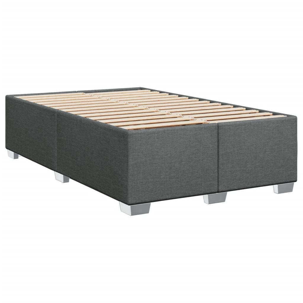 vidaXL Κρεβάτι Boxspring με Στρώμα Σκούρο Γκρι 120x200 εκ. Υφασμάτινο