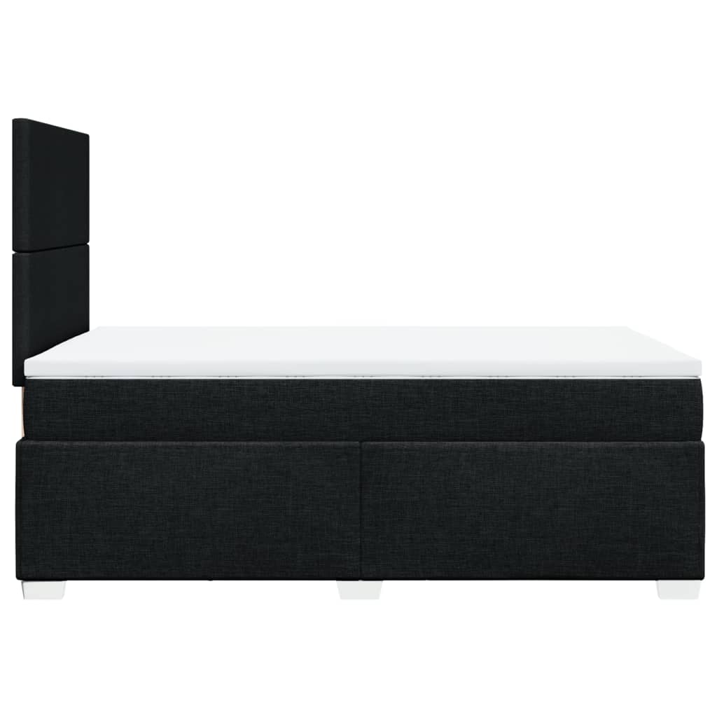 vidaXL Κρεβάτι Boxspring με Στρώμα Μαύρο 120x200 εκ. Υφασμάτινο