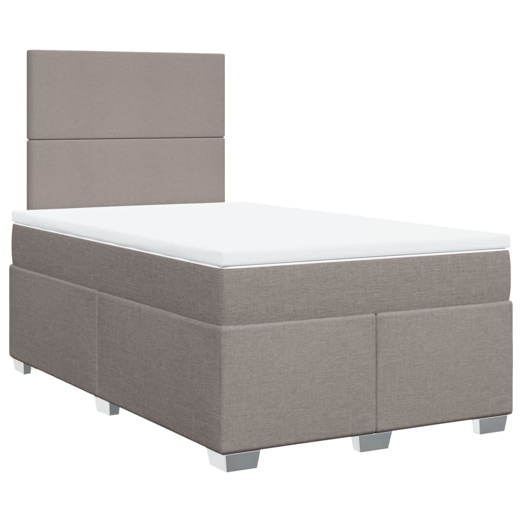 vidaXL Κρεβάτι Boxspring με Στρώμα Taupe 120x200 εκ. Υφασμάτινο