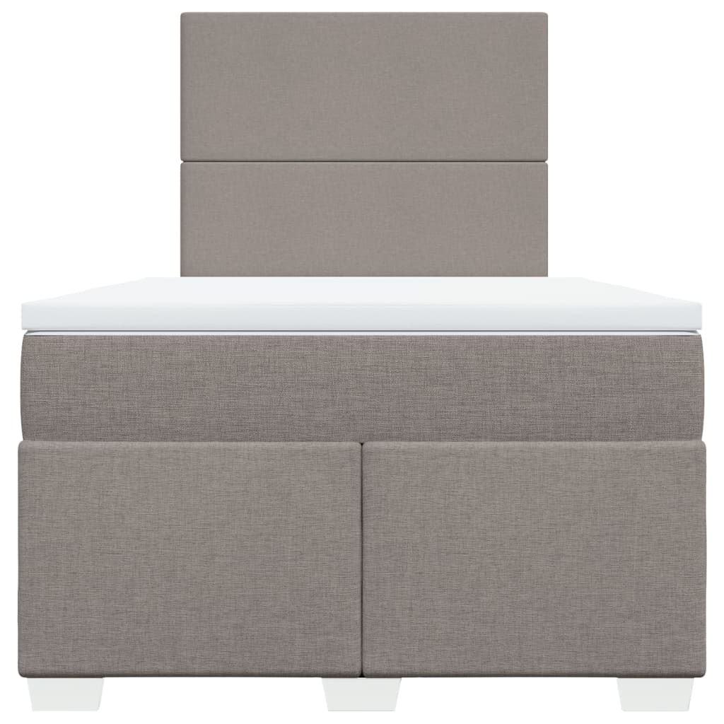 vidaXL Κρεβάτι Boxspring με Στρώμα Taupe 120x200 εκ. Υφασμάτινο